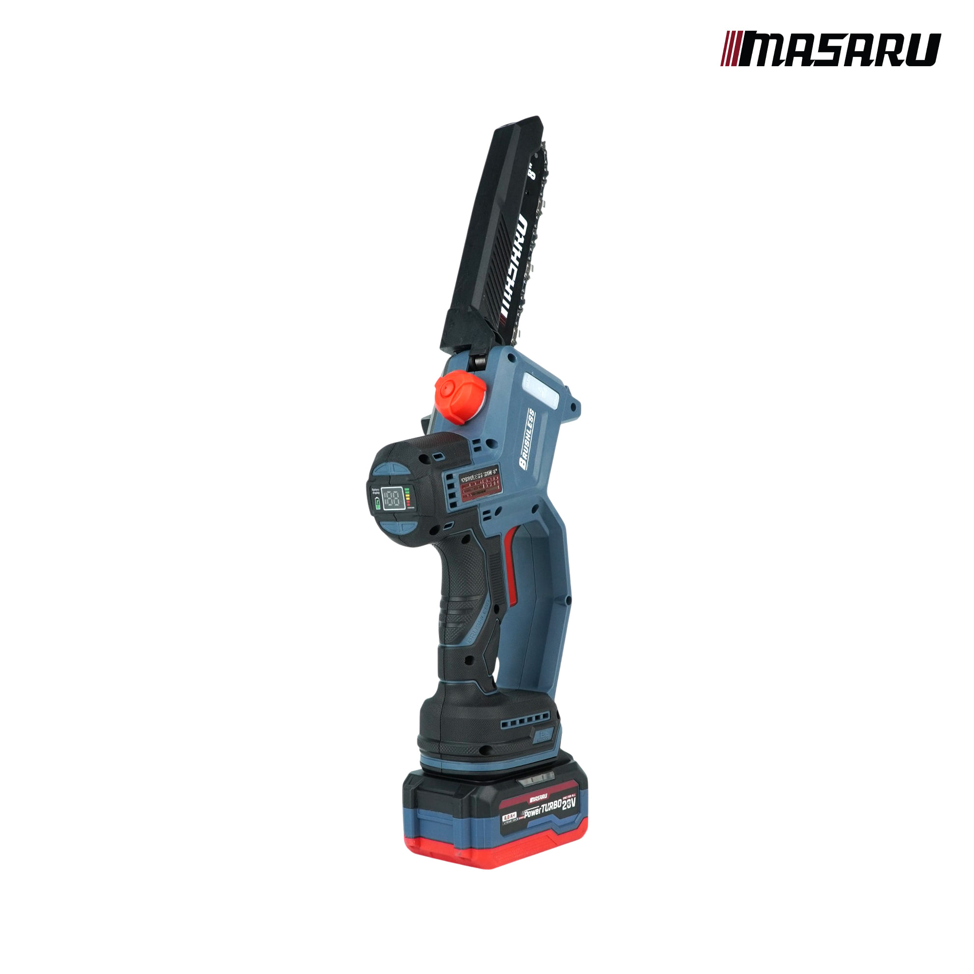 เลื่อยโซ่ไร้สาย (พร้อมแบตเตอรี่และแท่นชาร์จ) MASARU 20V SCS-455 8 นิ้ว_3